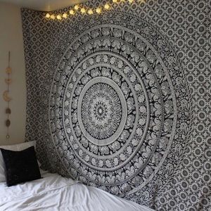 Elephant Black and White Tapestry